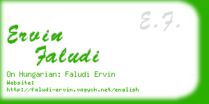 ervin faludi business card